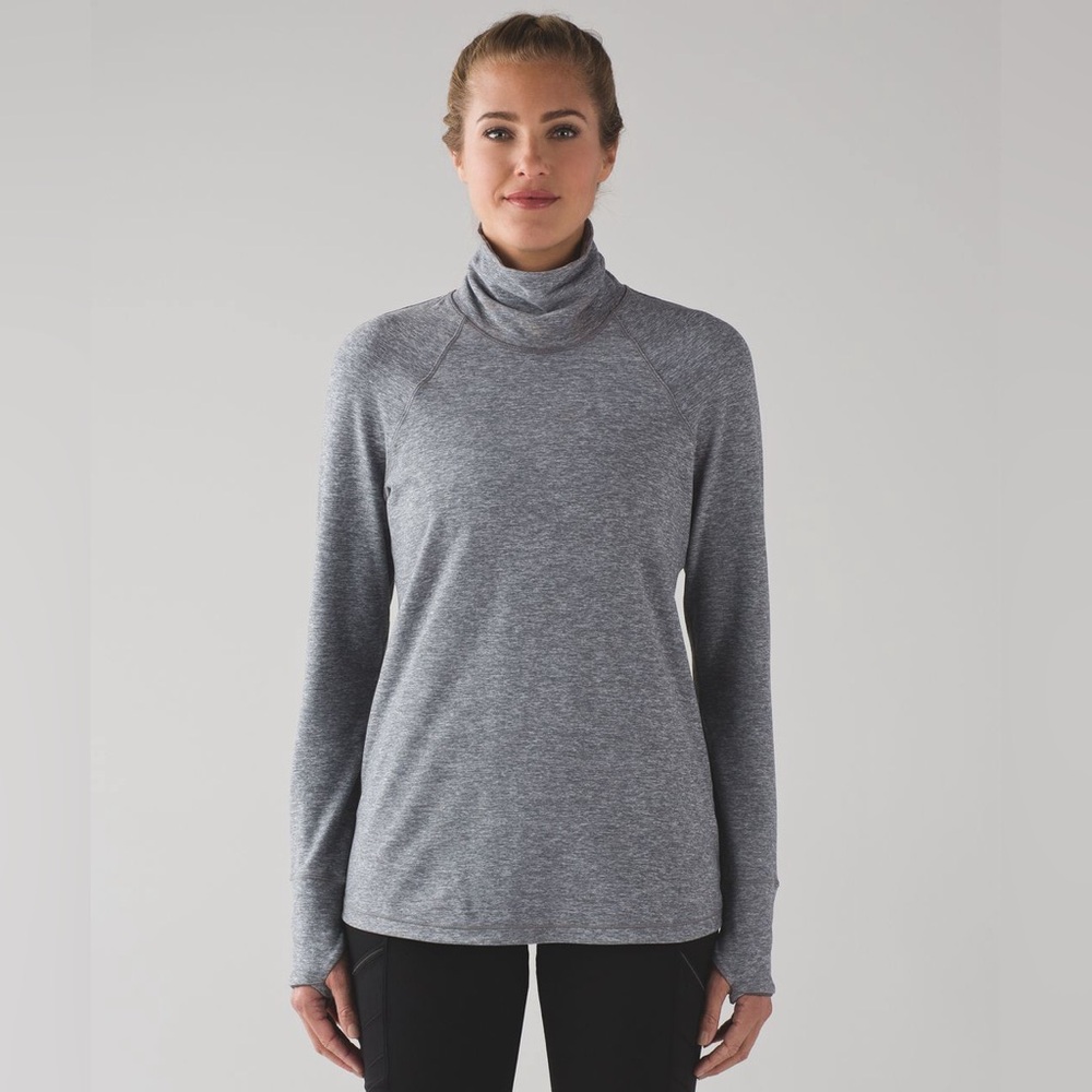 LULULEMON Hill And Valley Turtleneck Heathered Slate Gray Size Small